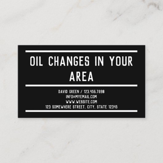 油交換シンプル 名刺 (正面)