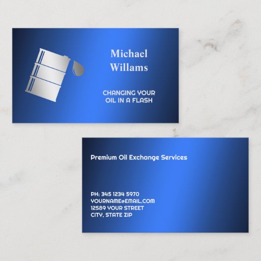 油交換 コーリングカード (正面/裏面)