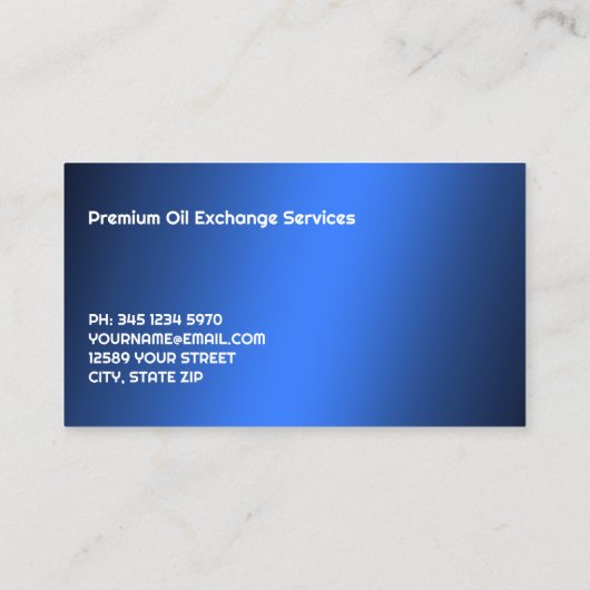 油交換 コーリングカード (裏面)