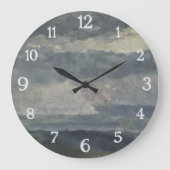 油勉強の雲 – クラシック大気の空 ラージ壁時計 (正面)