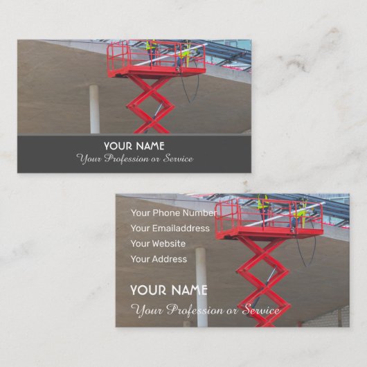 油圧ホイストとリフト・プラットフォームのスペシャリスト 名刺 (正面/裏面)