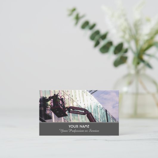 油圧ホイストとリフト・プラットフォームのスペシャリスト 名刺 (スタンド正面)