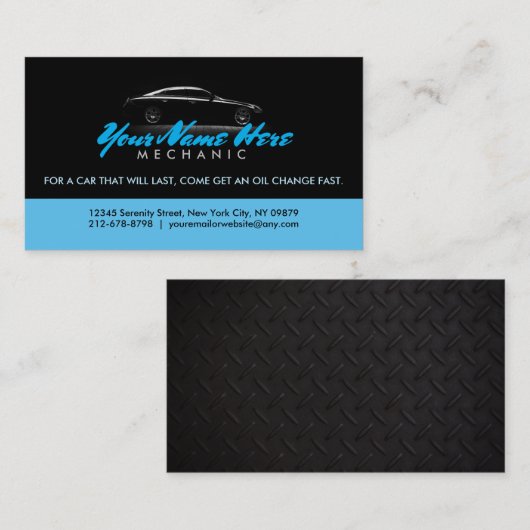 油変更のスローガン 名刺 (正面/裏面)