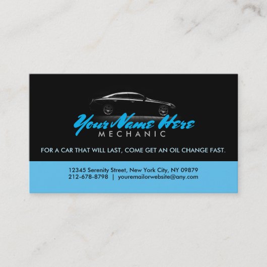 油変更のスローガン 名刺 (正面)