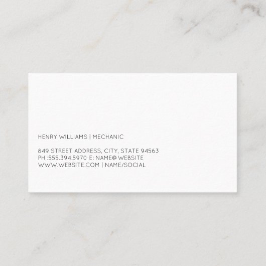 油変更ロゴ | 整備士自動サービス 名刺 (裏面)