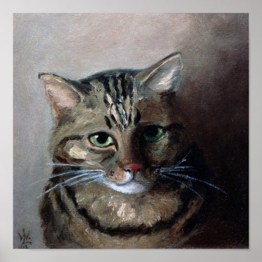 油彩で描かれたトラ猫、ルイス・ウェイン ポスター (正面)