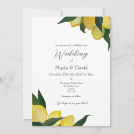 油彩で描かれたレモンの招待状 招待状