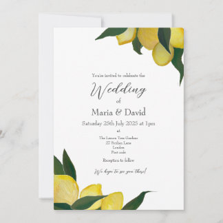 油彩で描かれたレモンの招待状 招待状