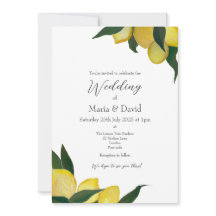 油彩のレモン招待状