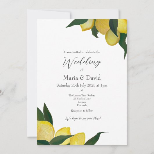 油彩のレモン 招待状 (正面)