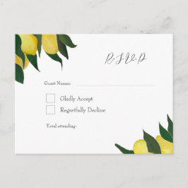 油彩レモンの出欠カード インビテーションポストカード