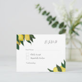 油彩レモンの出欠カード インビテーションポストカード (スタンド正面)