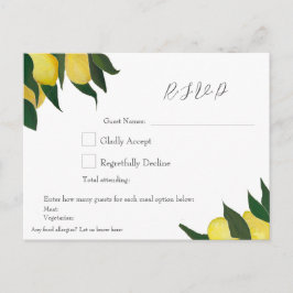 油彩レモンの出欠カード シーズンポストカード