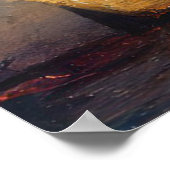 油彩画の城、星空の城、レトロ ポスター (角)