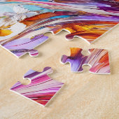 油彩画の薄紫の斑状木蝶 ジグソーパズル (側面)