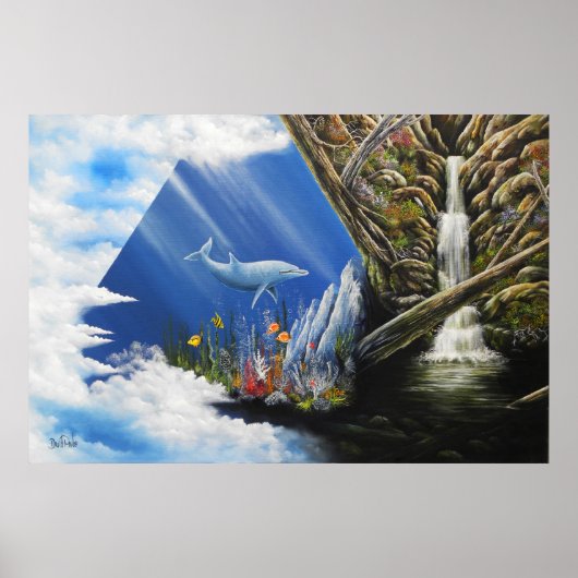 油彩画の高エネルギープリント ポスター (正面)