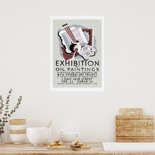 油彩画展 ポスター (キッチン)