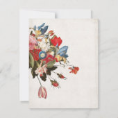 油彩静物花卉婚礼回复卡, 油画花卉, 婚礼后请柬 出欠カード (裏面)