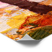 油彩風景 – カラフル秋の森 ポスター (角)