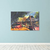 油抽出器： Raja Ravi Varma 絵画's キャンバスプリント (インサイチュ (ウッドフロア))