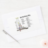 油掘削リグ塔の図 長方形シール (封筒)