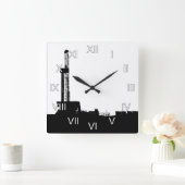 油掘削装置 スクエア壁時計 (ホーム)