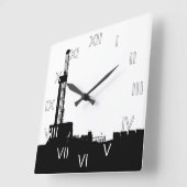 油掘削装置 スクエア壁時計 (傾斜)