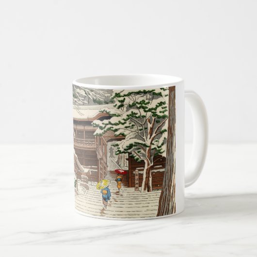 油木の神社の向こうずねのhangaの芸術のAsano Takejiの雪 コーヒーマグカップ (正面右)