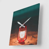 油灯 スクエア壁時計 (傾斜)