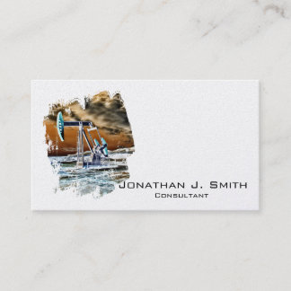 油田のポンピングユニットのカラフルなしぶき 名刺