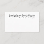 油田の供給サービス 名刺 (裏面)