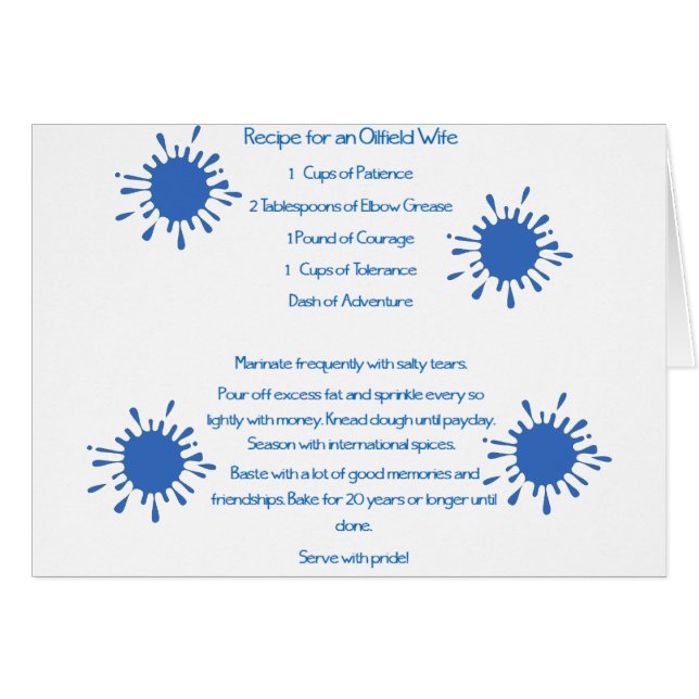 油田の妻のためのレシピ (正面横)