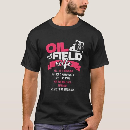 油田の妻Oilfield労働者の油リグ女性Rou Tシャツ (正面)