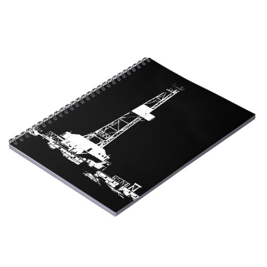 油田の石油開発の装備のシルエット ノートブック (左側)