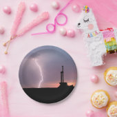 油田の稲妻の紫色の日の出 ペーパープレート (パーティー)