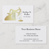 油田の金ゴールドのポンピングユニットのデザイン 名刺 (正面/裏面)