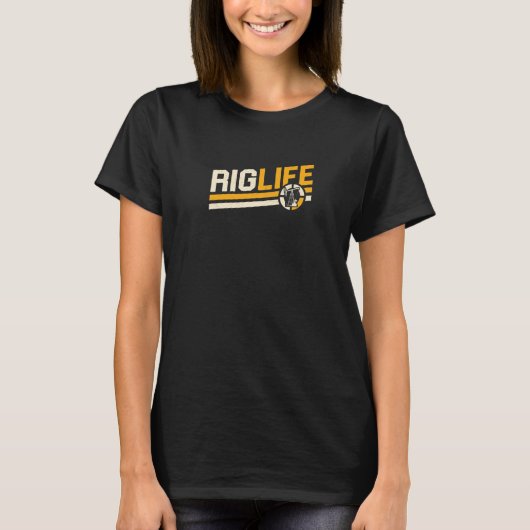 油田パイプライナーリグライフラフネック油リグ Tシャツ (正面)