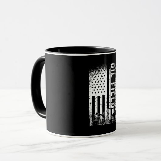 油田ワーカー油フィールド油リグラフネックガス マグカップ (正面左)