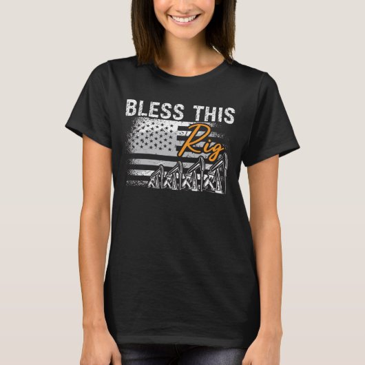 油田ワーカ賛美ーこのリグワーカーラーブネック Tシャツ (正面)