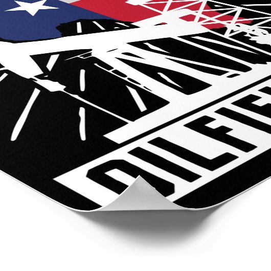 油田労働者ラフネックテキサス州油田乗組員 ポスター (角)