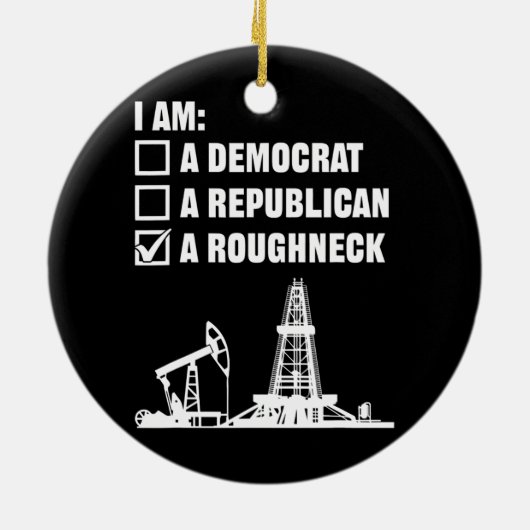 油田労働者溶接機沖合掘削機オイルマン セラミックオーナメント (裏面)