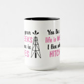 油田|の沖合いの連結器ガールフレンドか妻 マグカップ (中央)