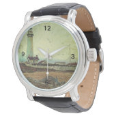 油画海岸航海のビーチ灯台 腕時計 (アングル)