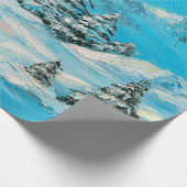 油画、春の冬の山の風景 ラッピングペーパー (角)