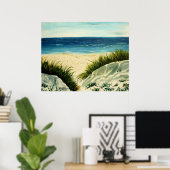 油砂丘ビーチ絵画ズオンキャンバス ポスター (ホームオフィス)