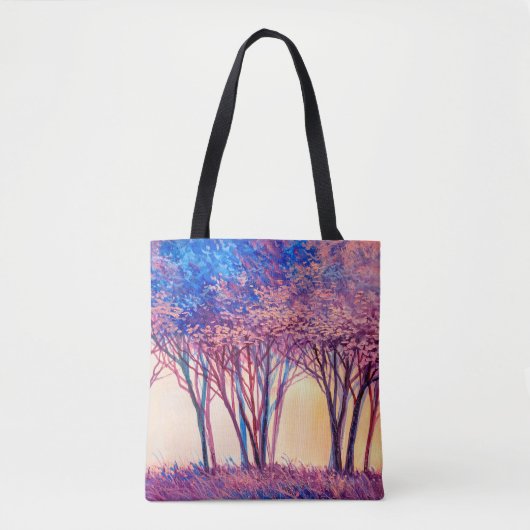 油絵のカラフルの木。抽象芸術イメージ トートバッグ (正面)