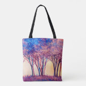 油絵のカラフルの木。抽象芸術イメージ トートバッグ (裏面)