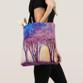 油絵のカラフルの木。抽象芸術イメージ トートバッグ (クローズアップ)