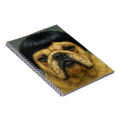 油絵のシリアスな犬 (#1) ノートブック (右側)