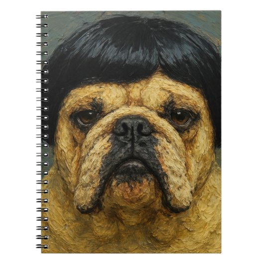 油絵のシリアスな犬 (#1) ノートブック (正面)